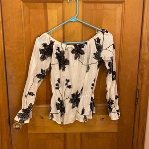 Black & White Floral Top